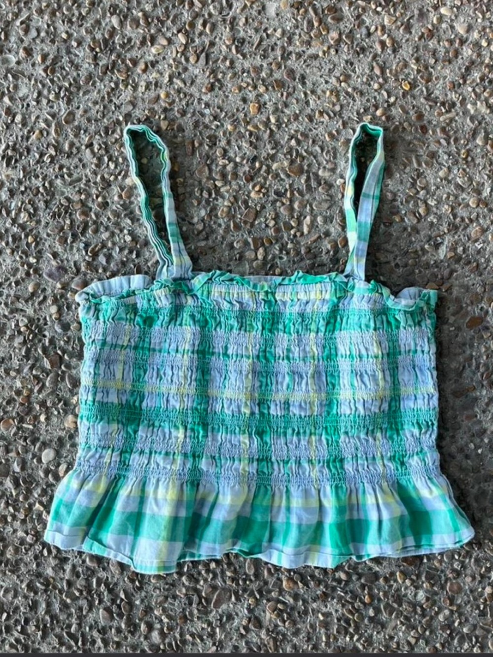 free assembly cropped plaid tank size m